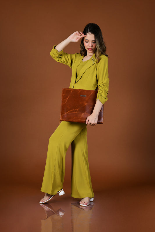 Leather portfolio with model UK