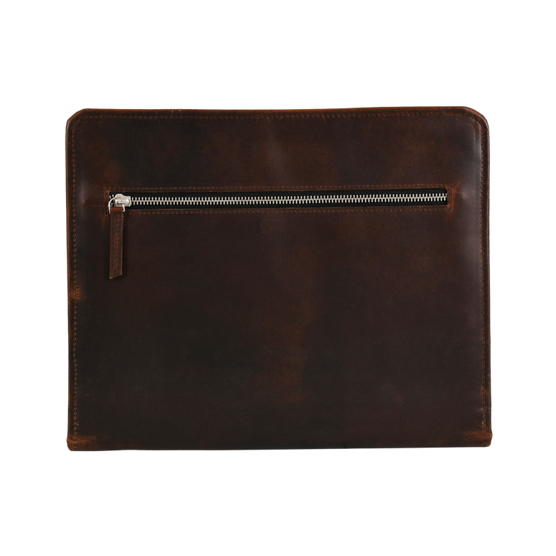 leather folder with zipper