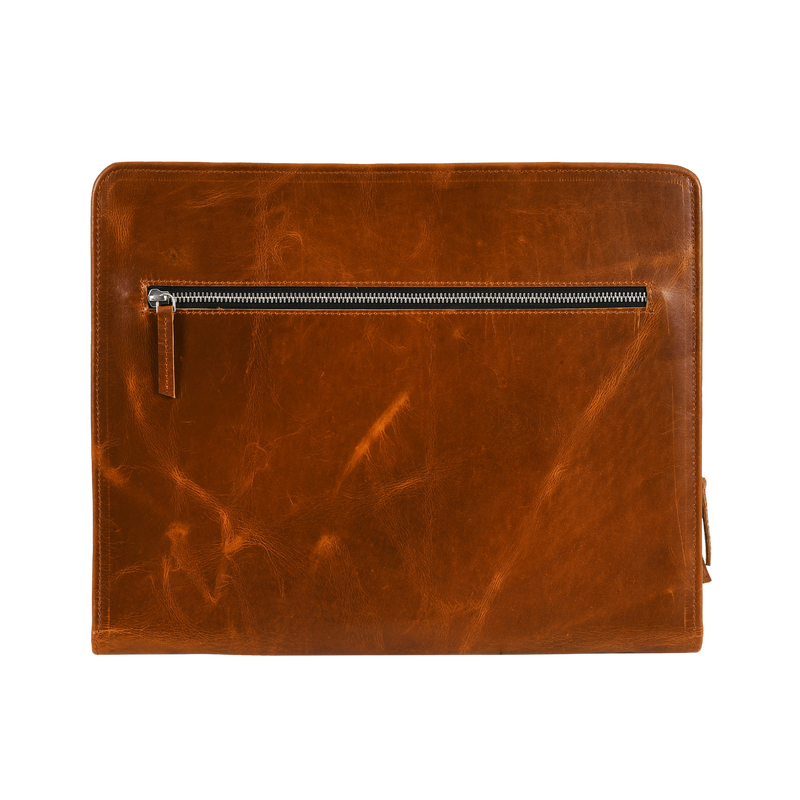 full grain leather portfolio with zipper UK