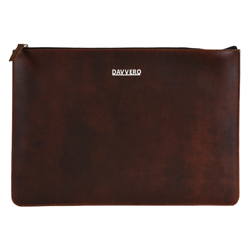 leather laptop sleeve back