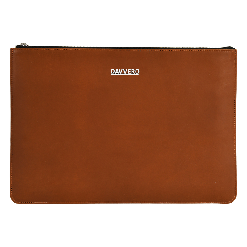 leather laptop sleeve back