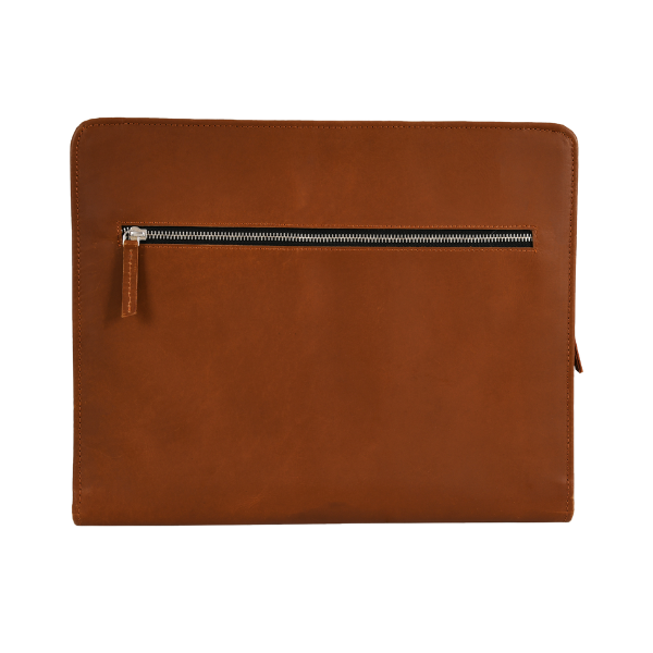 A4 Leather portfolio with back zipper