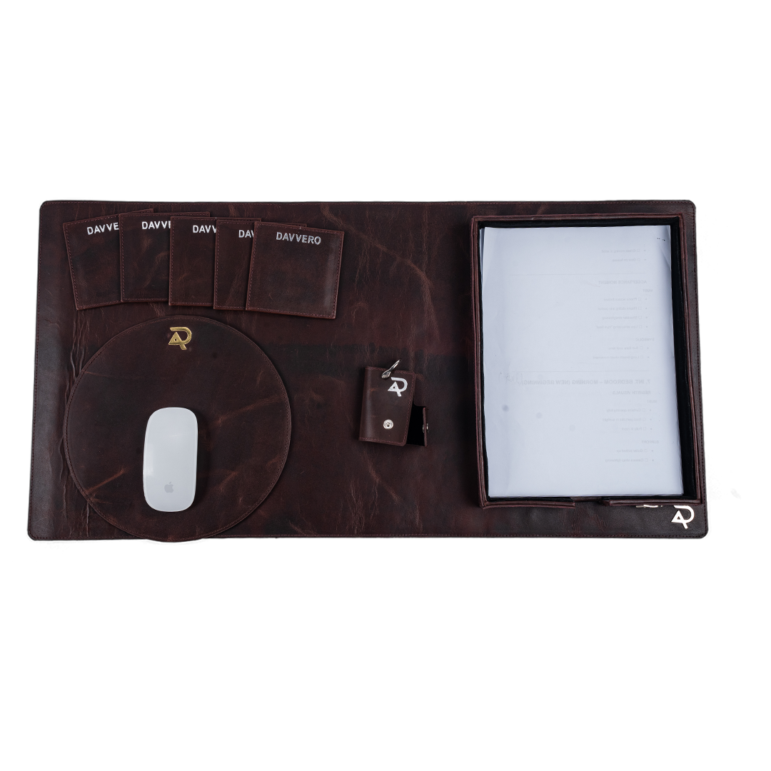 Command Centre Leather Desk Bundle
