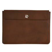 leather brown laptop sleeve front flip