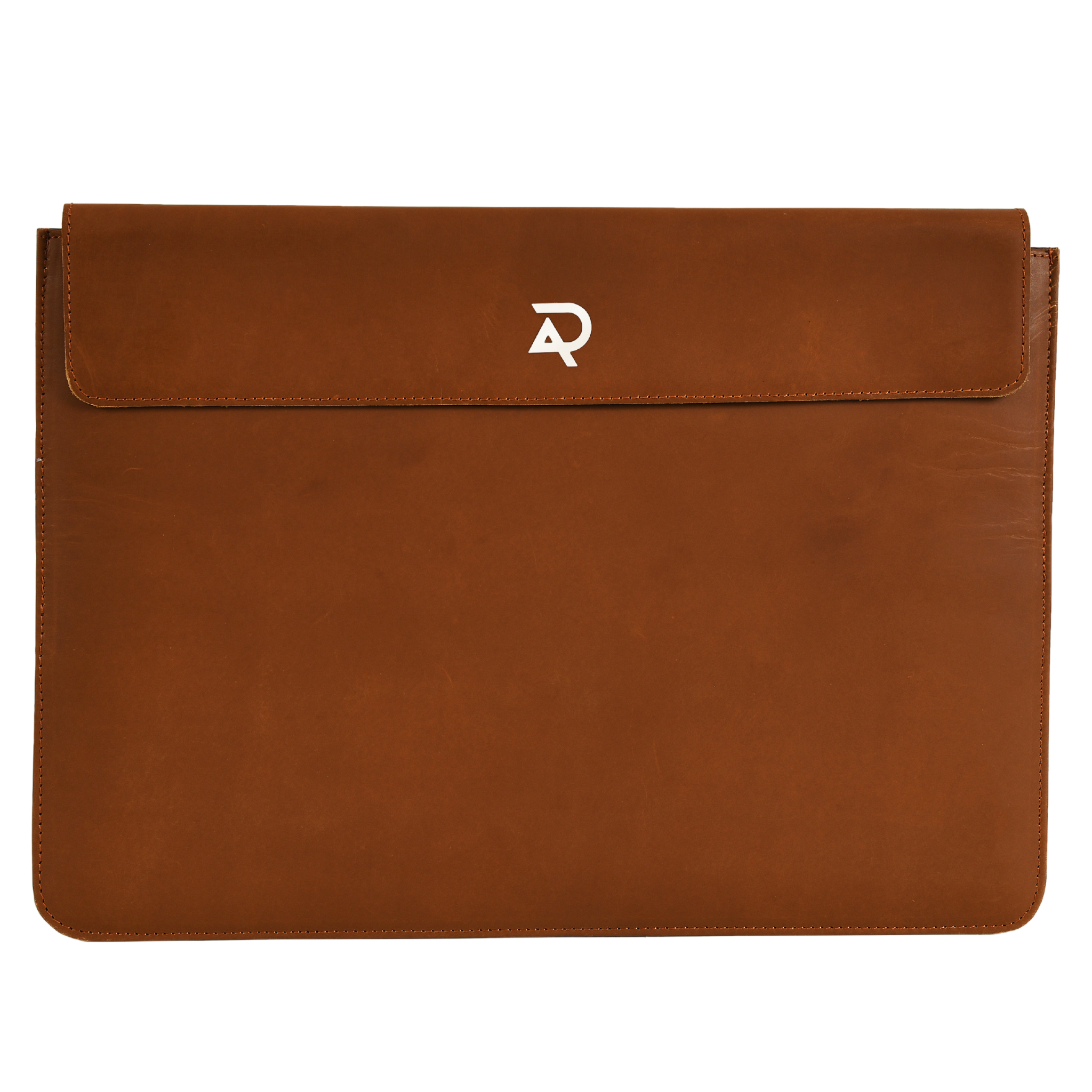 Tan Leather Laptop Sleeve Front Flip