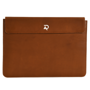 Brown Leather Laptop Sleeve Front Flip