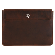 Brown Leather Laptop Sleeve Front Flip