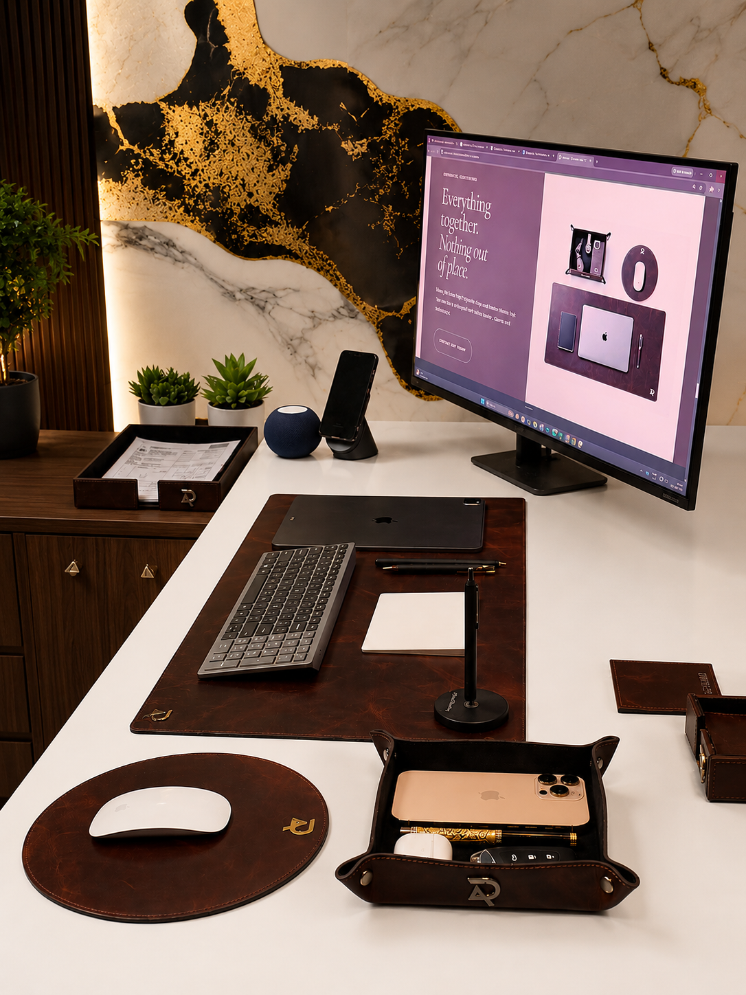 Desk Mat and Tray Combo (FREE Mouse Pad)